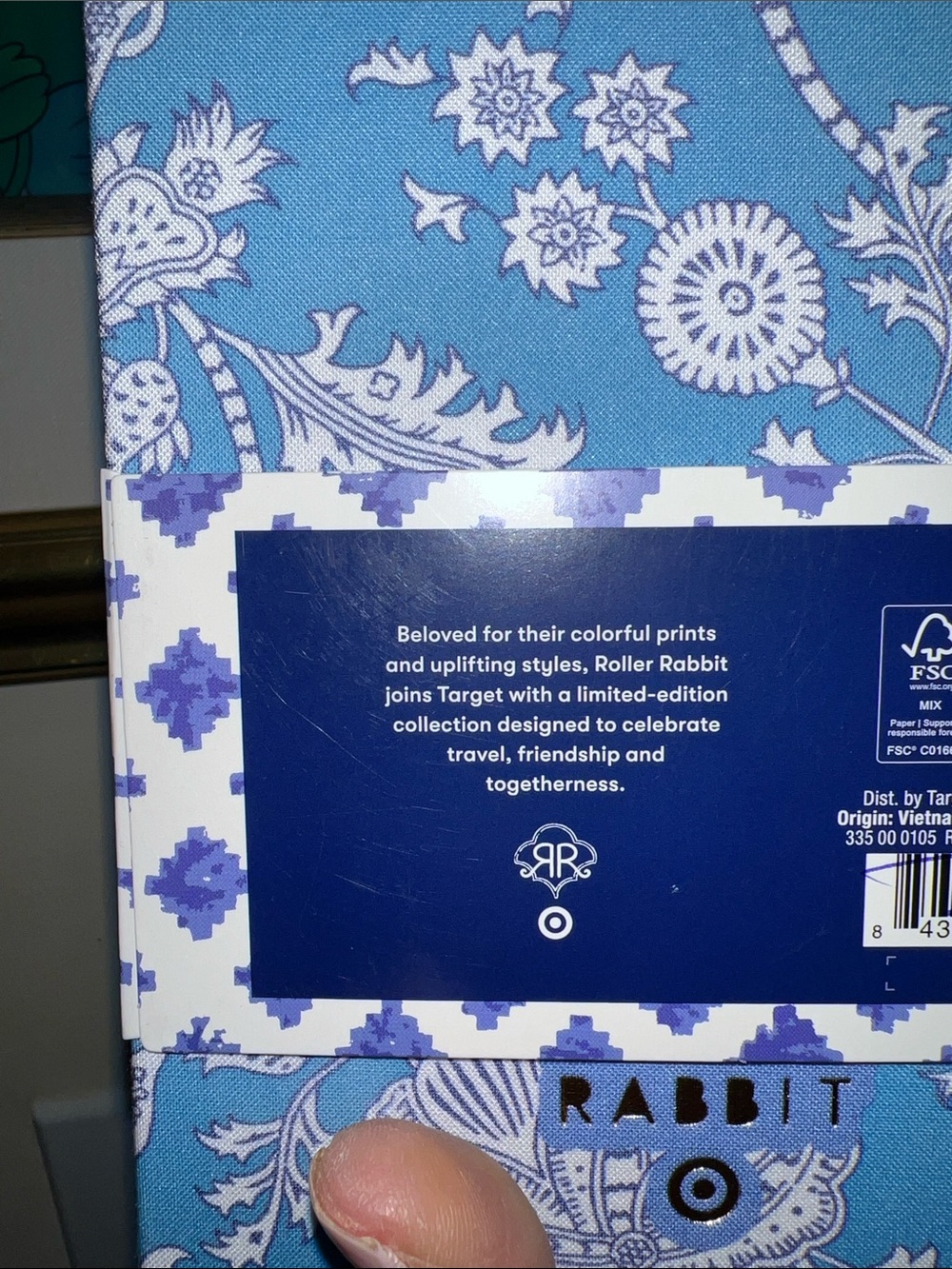 Roller Rabbit X Target  Green and Blue Patterned Notes Journal Set 💌 - Picture 4 of 6